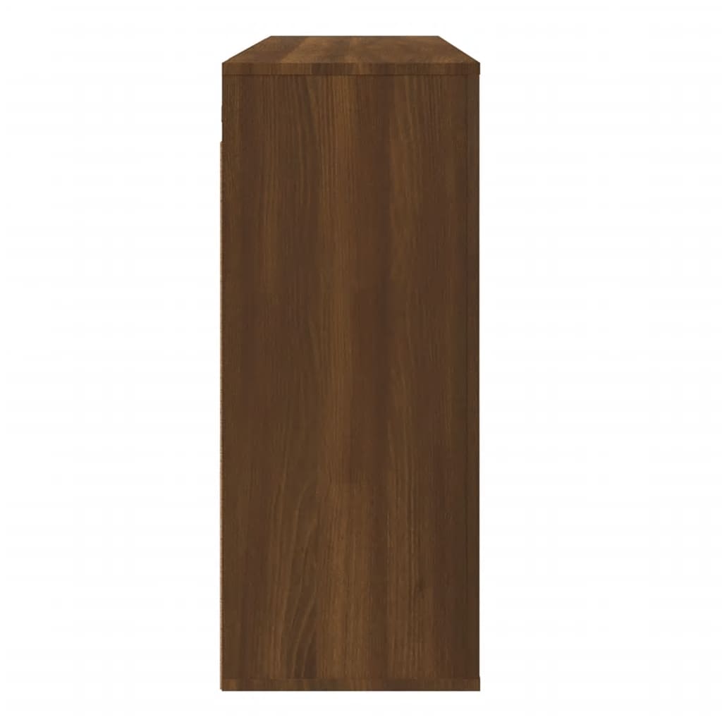vægskab 80x33x80 cm konstrueret træ brun egetræsfarve