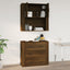 vægskab 80x33x80 cm konstrueret træ brun egetræsfarve