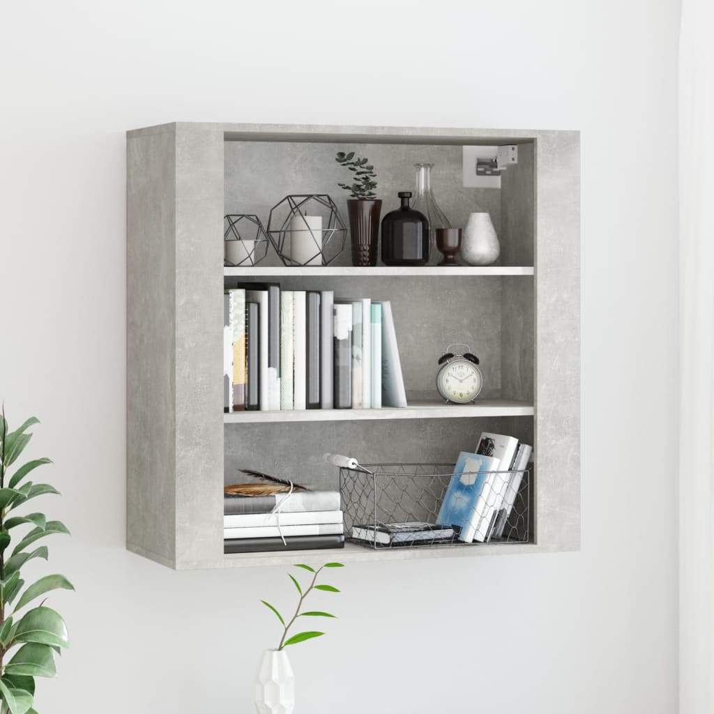 vægskab 80x33x80 cm konstrueret træ betongrå