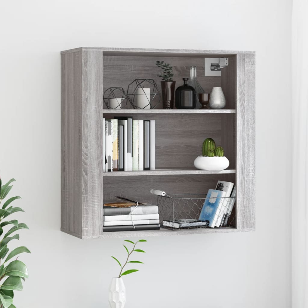 vægskab 80x33x80 cm konstrueret træ grå sonoma-eg