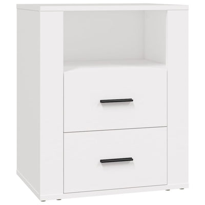 sengebord 50x36x60 cm konstrueret træ hvid