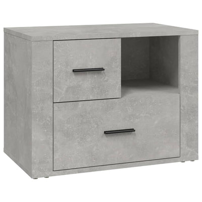 sengebord 60x36x45 cm konstrueret træ betongrå