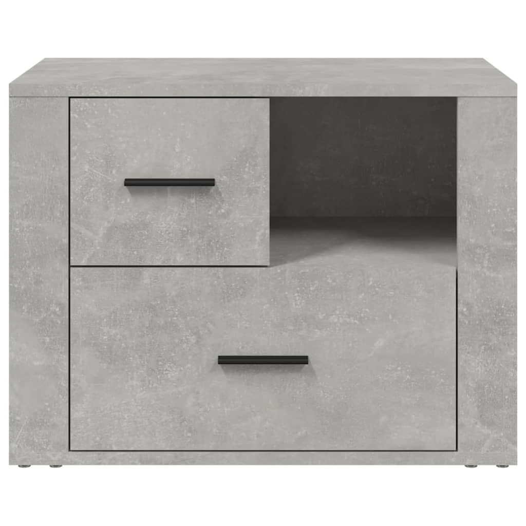 sengebord 60x36x45 cm konstrueret træ betongrå
