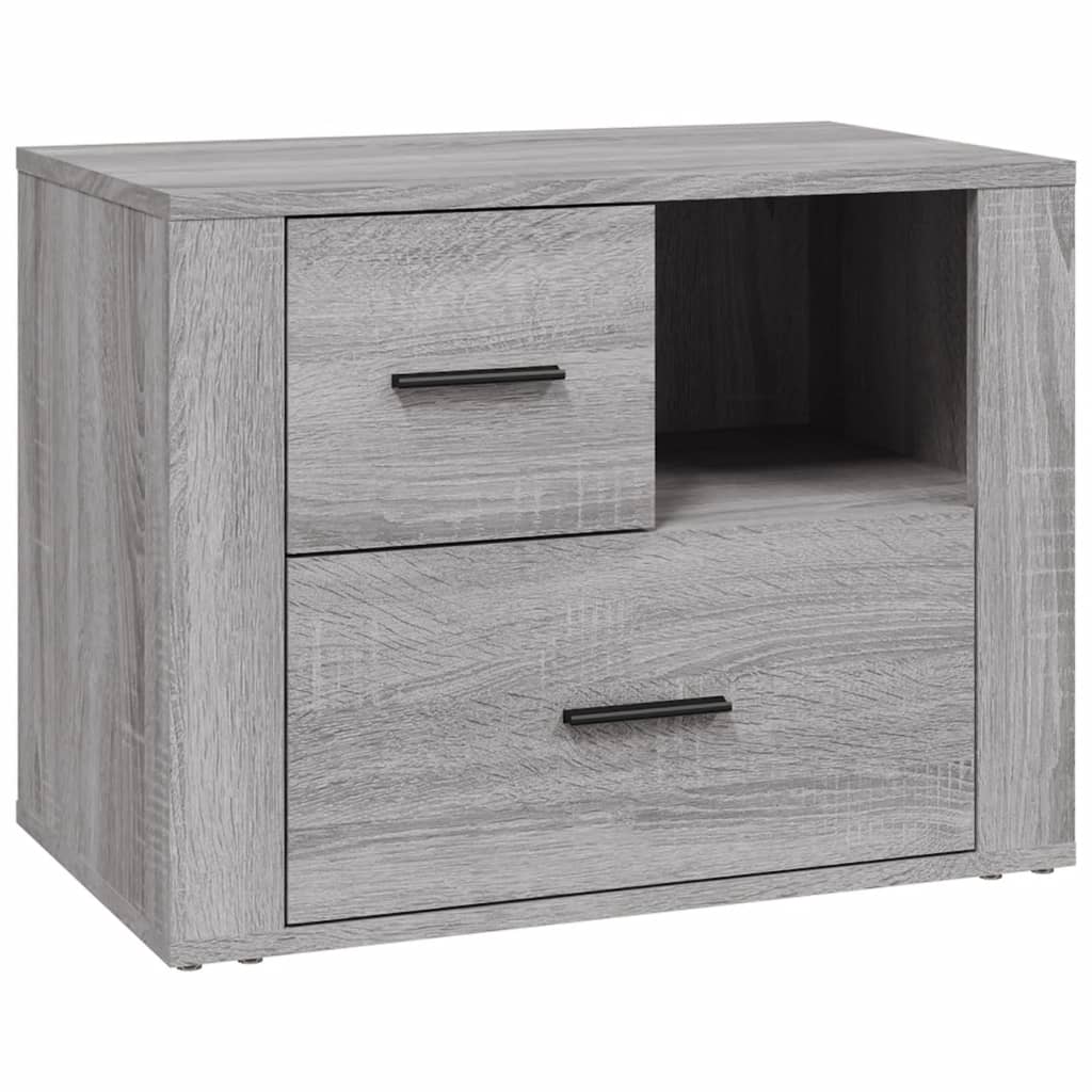 sengebord 60x36x45 cm konstrueret træ grå sonoma-eg