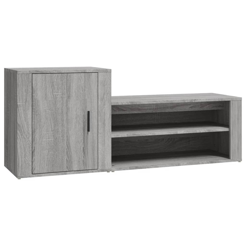 skoskab 130x35x54 cm konstrueret træ grå sonoma-eg