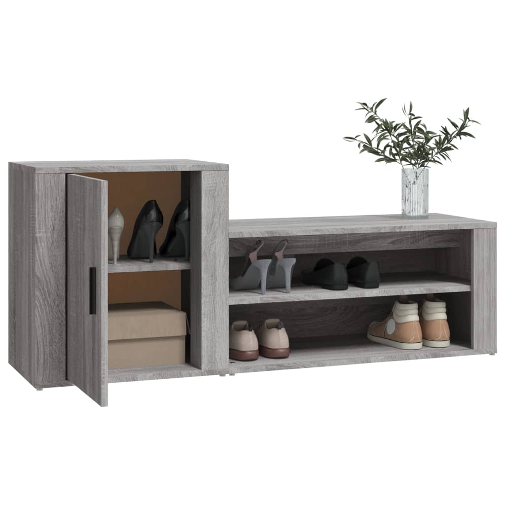 skoskab 130x35x54 cm konstrueret træ grå sonoma-eg