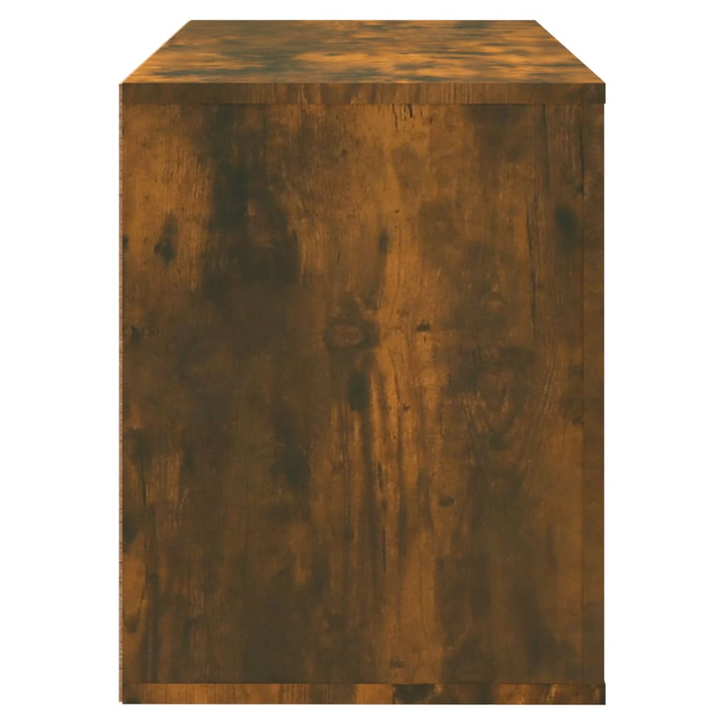 skoskab 80x35x45 cm konstrueret træ røget egetræsfarve