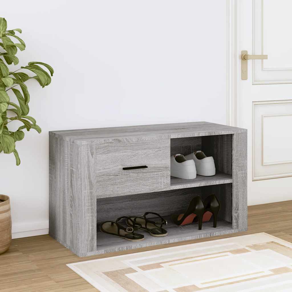 skoskab 80x35x45 cm konstrueret træ grå sonoma-eg