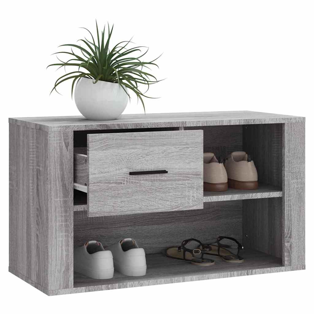 skoskab 80x35x45 cm konstrueret træ grå sonoma-eg