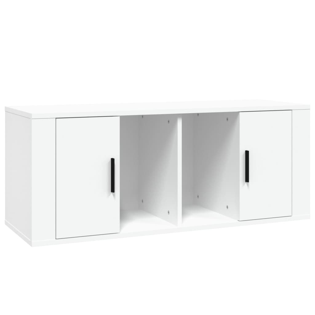 tv-bord 100x35x40 cm konstrueret træ hvid