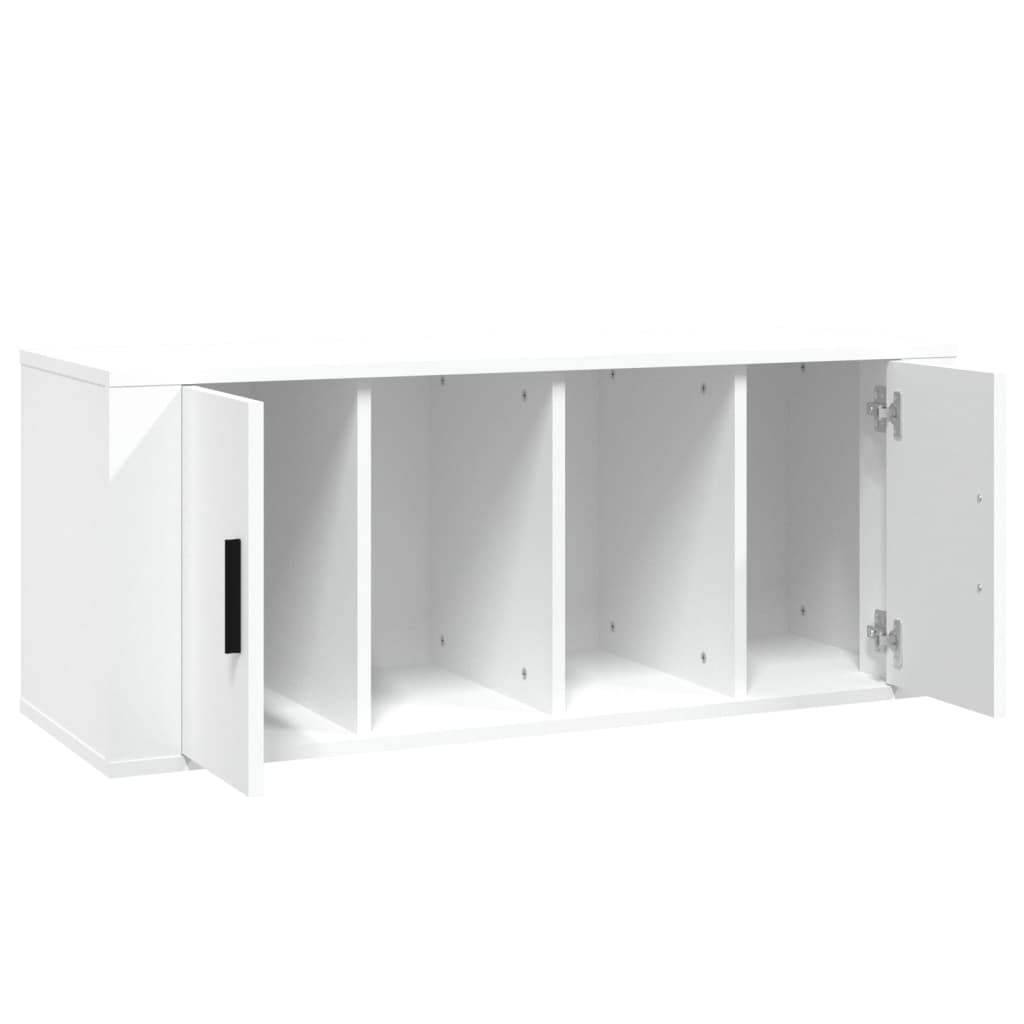 tv-bord 100x35x40 cm konstrueret træ hvid
