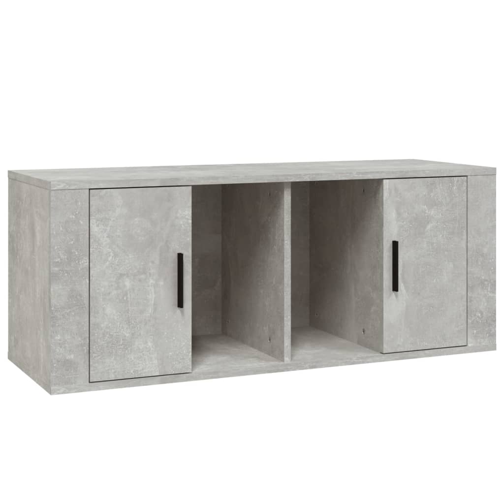 tv-bord 100x35x40 cm konstrueret træ betongrå