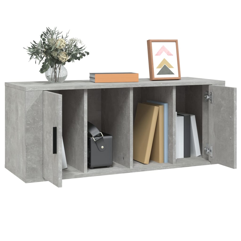 tv-bord 100x35x40 cm konstrueret træ betongrå