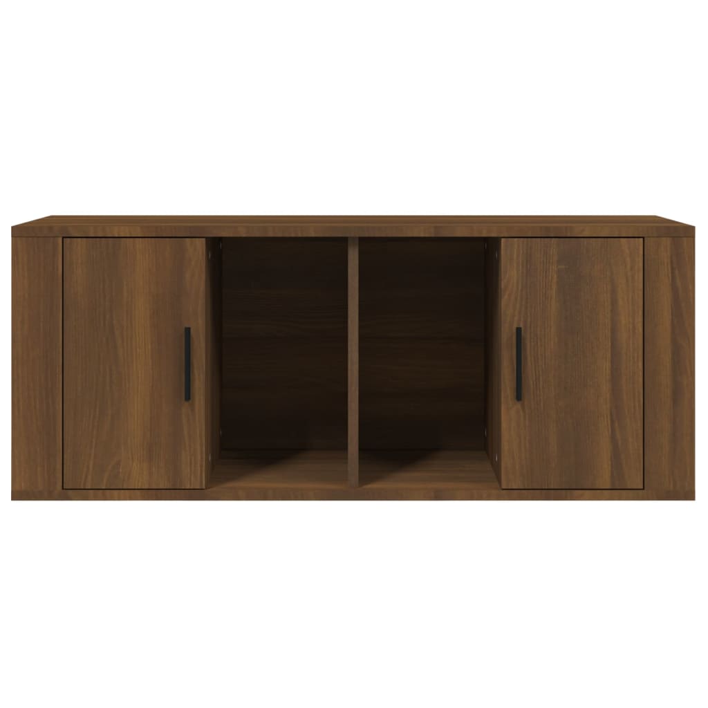 tv-bord 100x35x40 cm konstrueret træ brun egetræsfarve