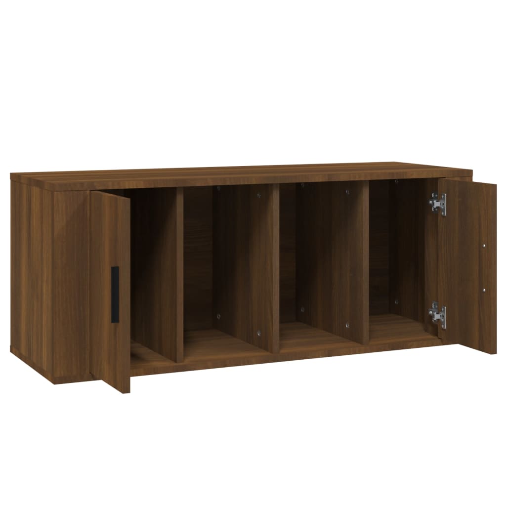 tv-bord 100x35x40 cm konstrueret træ brun egetræsfarve