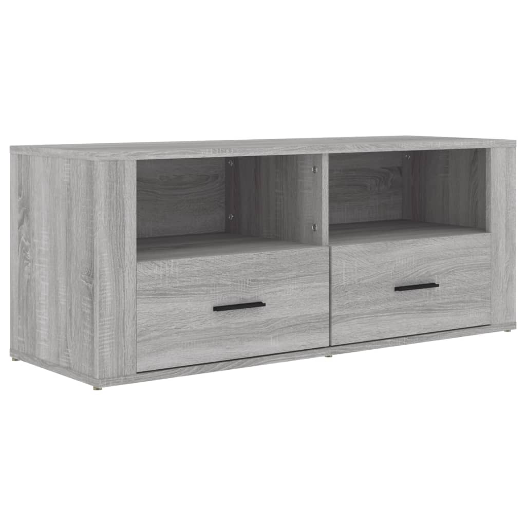 tv-bord 100x35x40 cm konstrueret træ grå sonoma-eg