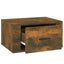 væghængt sengebord 50x36x25 cm røget egetræsfarve