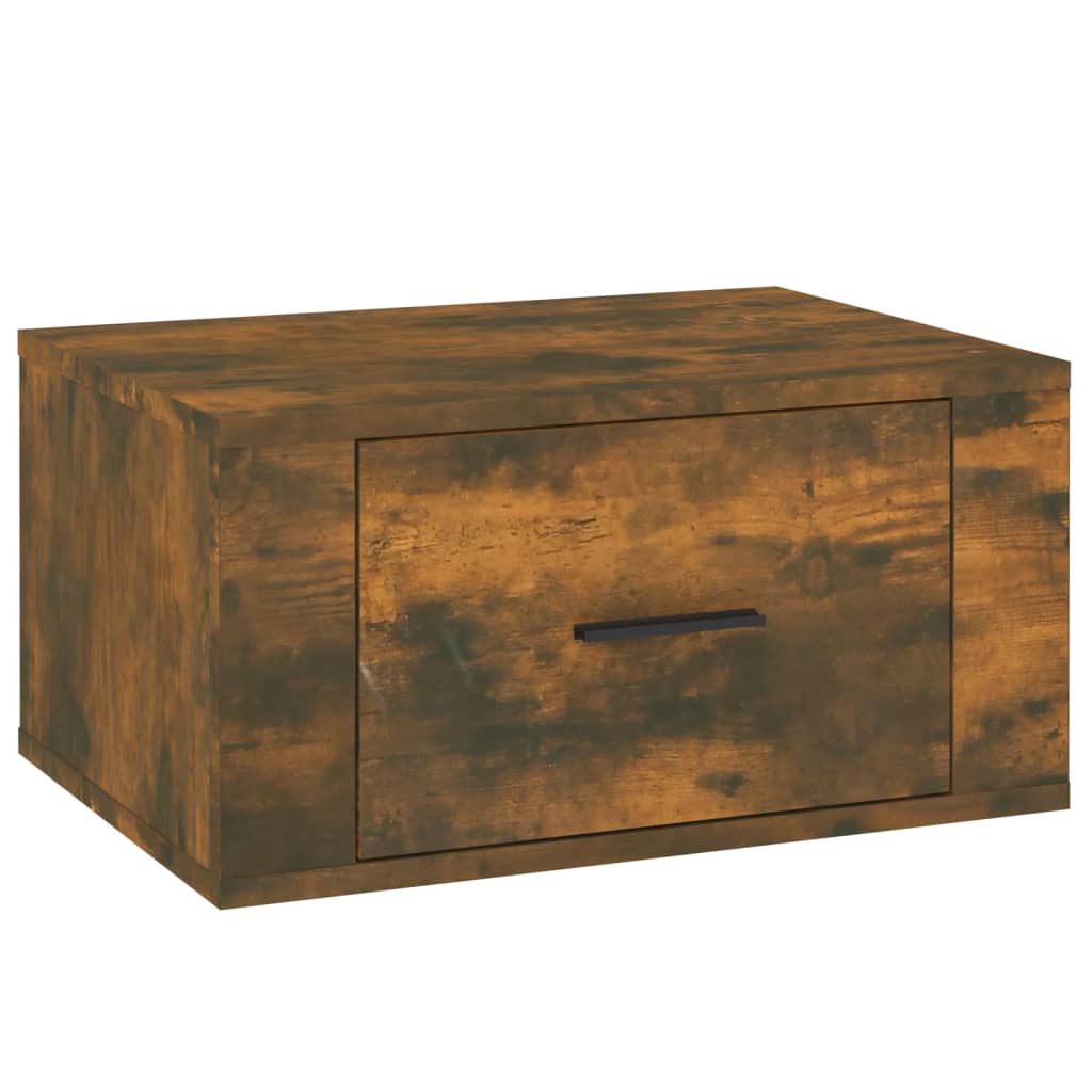 væghængte sengeborde 2 stk. 50x36x25 cm røget egetræsfarve