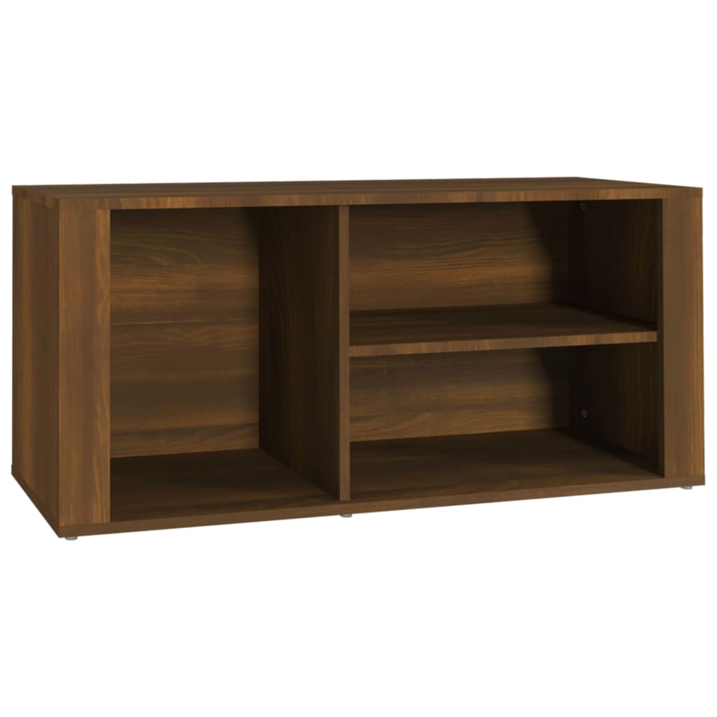 skoskab 100x35x45 cm konstrueret træ brun egetræ