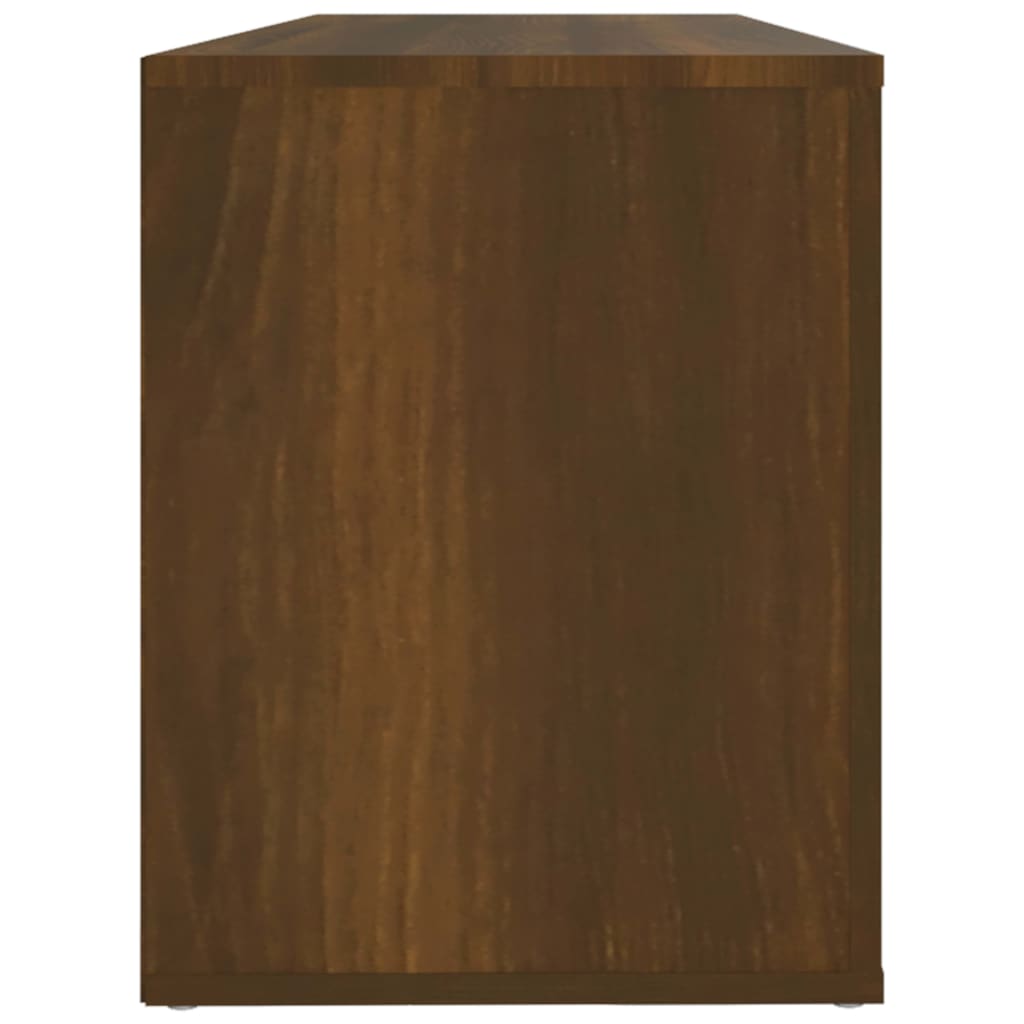 skoskab 100x35x45 cm konstrueret træ brun egetræ