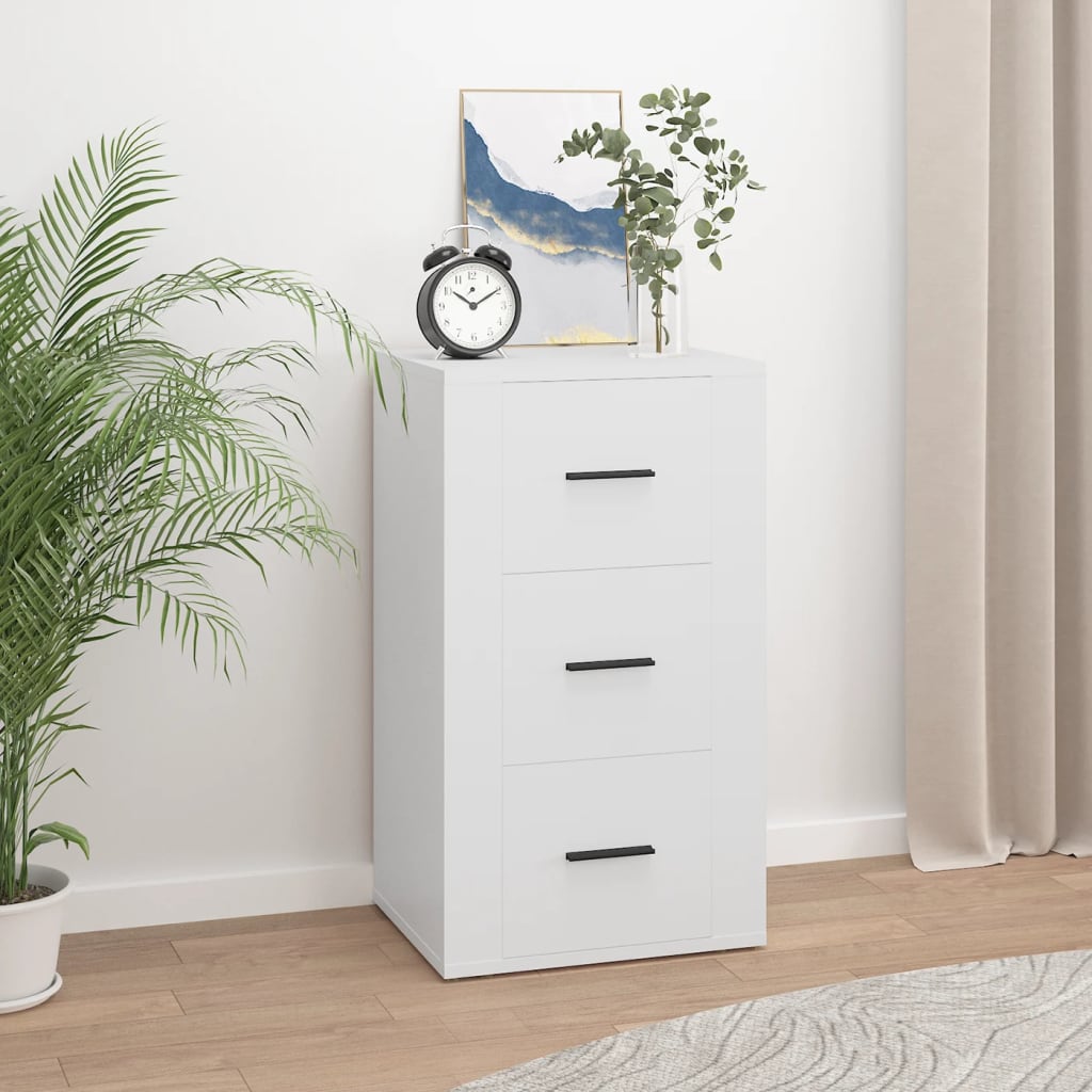 skænk 40x33x70 cm konstrueret træ hvid