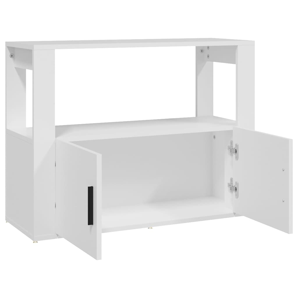 skænk 80x30x60 cm konstrueret træ hvid