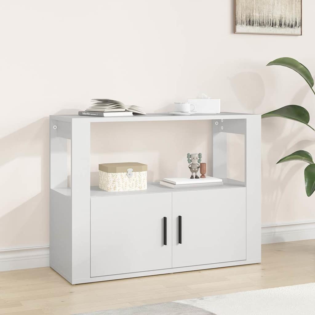 skænk 80x30x60 cm konstrueret træ hvid