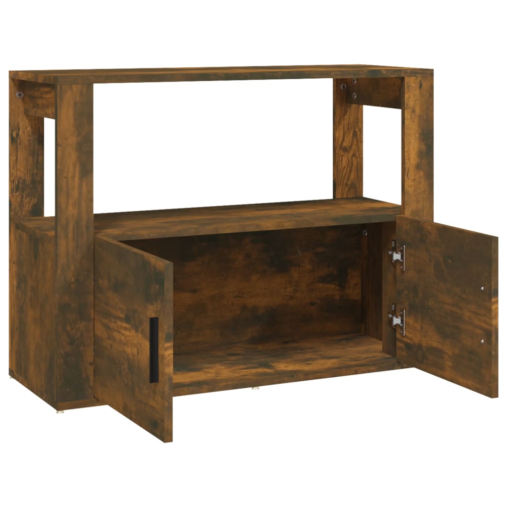 skænk 80x30x60 cm konstrueret træ røget egetræsfarve