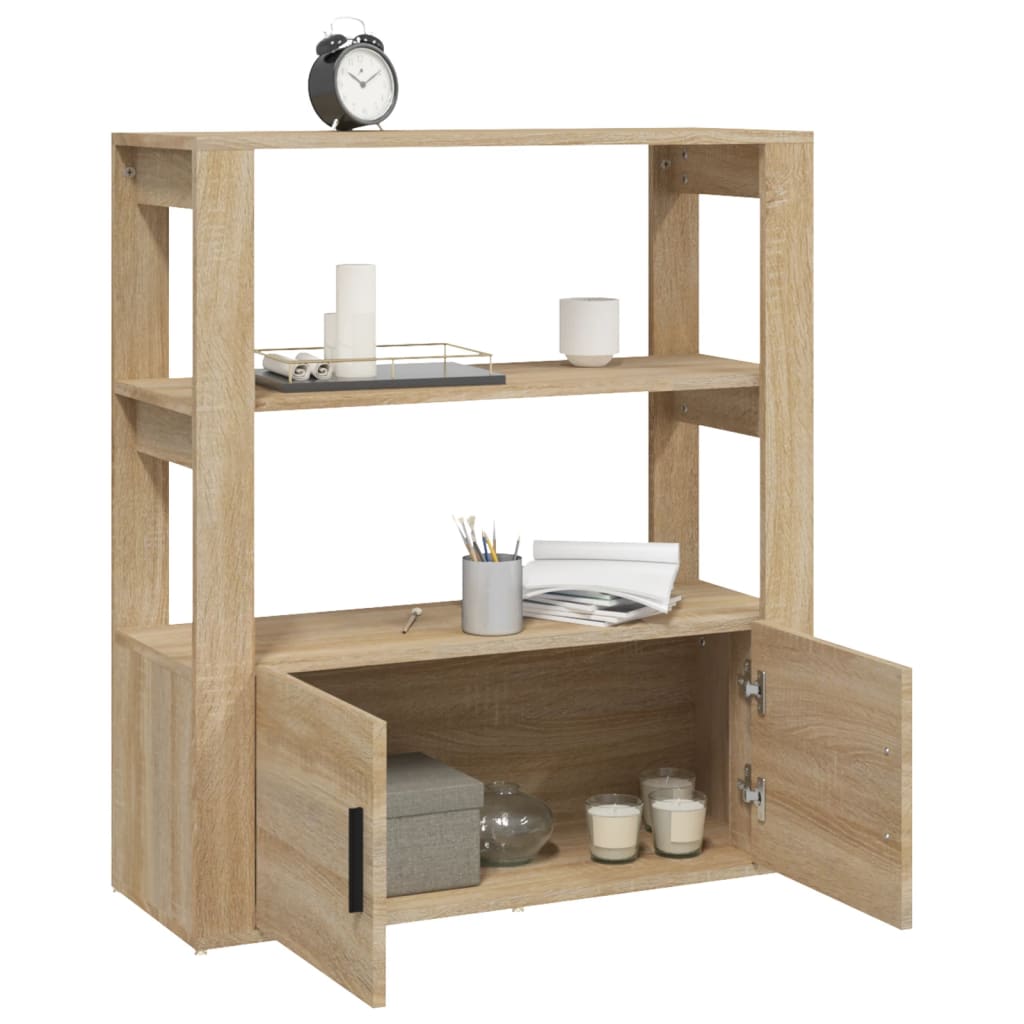 skænk 80x30x90 cm konstrueret træ sonoma-eg