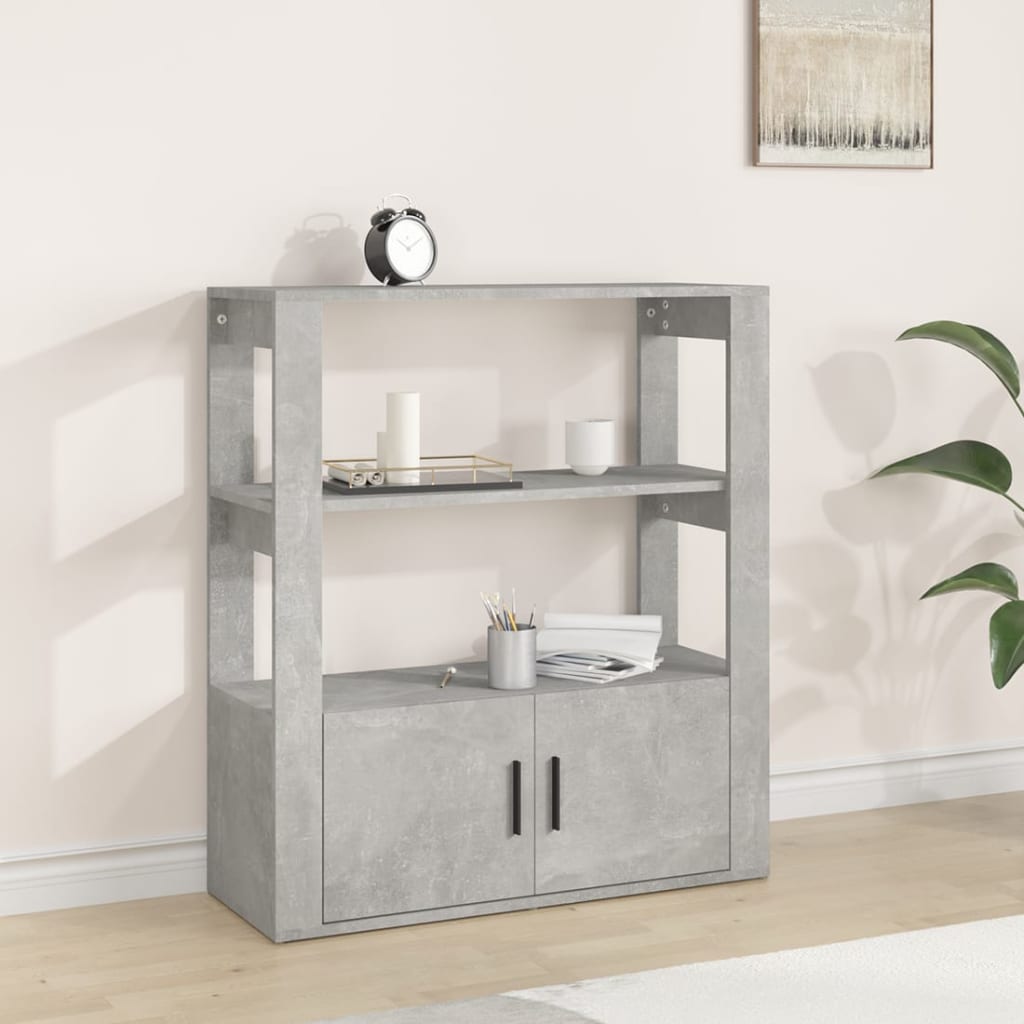 skænk 80x30x90 cm konstrueret træ betongrå