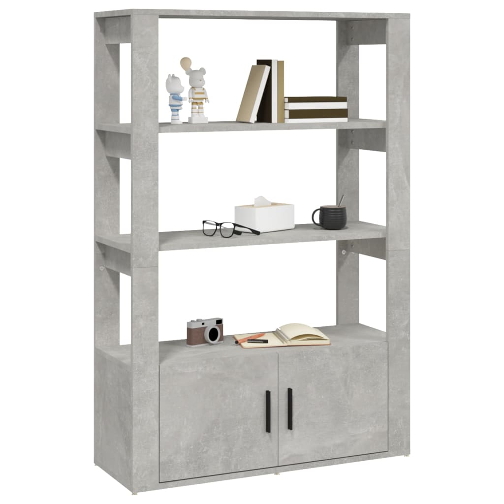 skænk 80x30x119,5 cm konstrueret træ betongrå