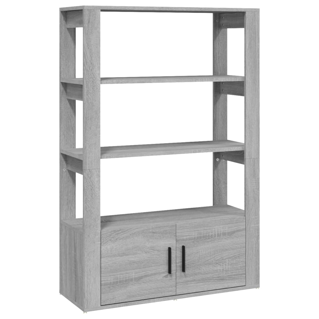 skænk 80x30x119,5 cm konstrueret træ grå sonoma-eg