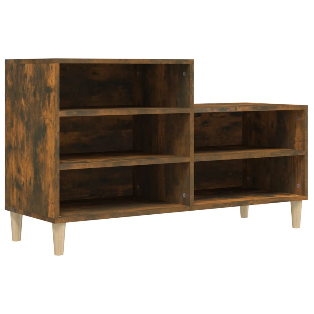 skoskab 102x36x60 cm konstrueret træ røget egetræsfarve
