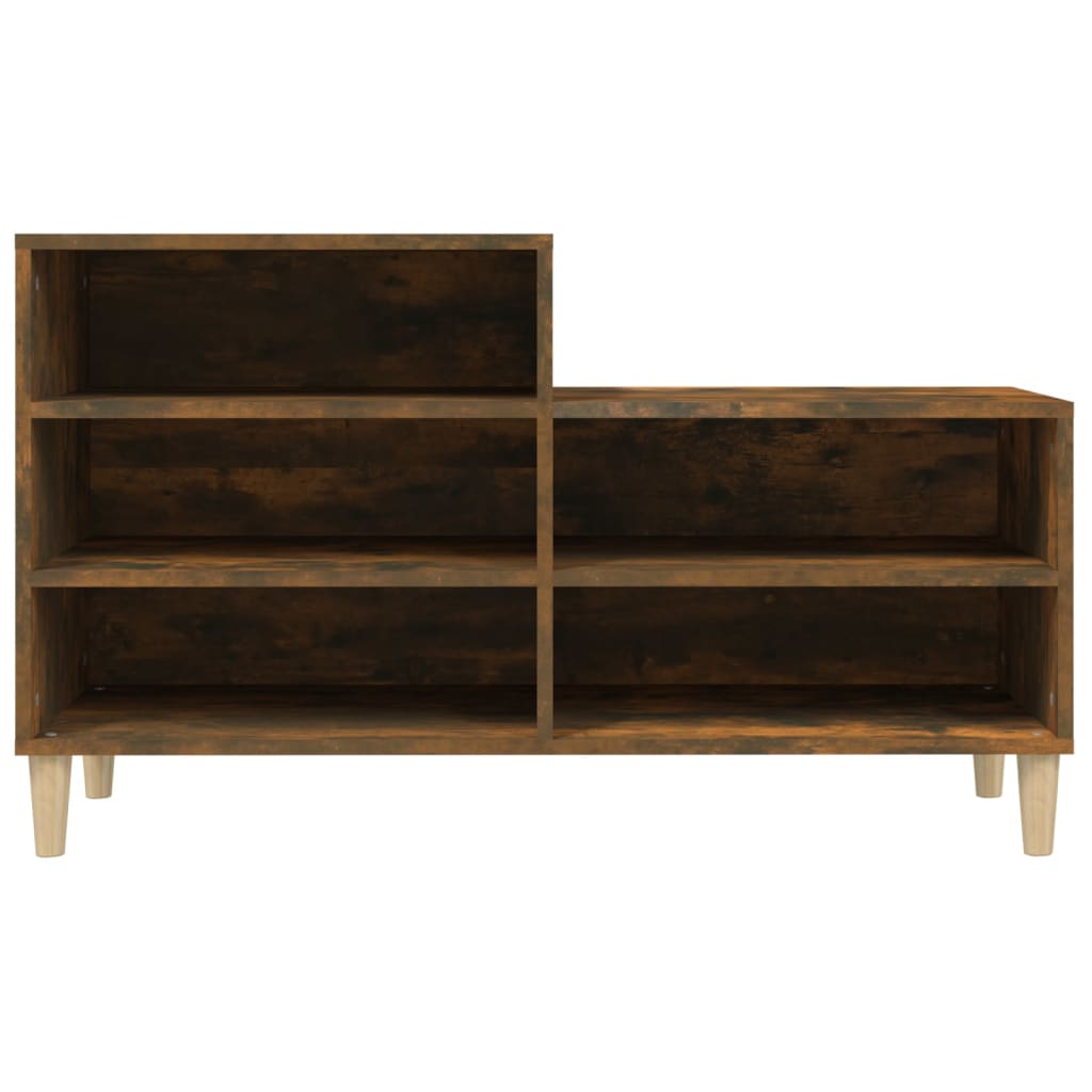 skoskab 102x36x60 cm konstrueret træ røget egetræsfarve