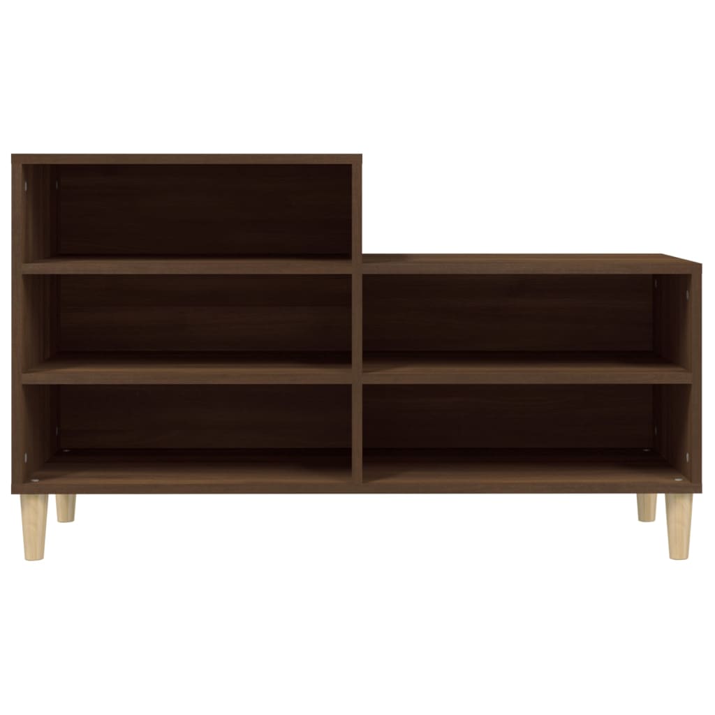 skoskab 102x36x60 cm konstrueret træ brun egetræ