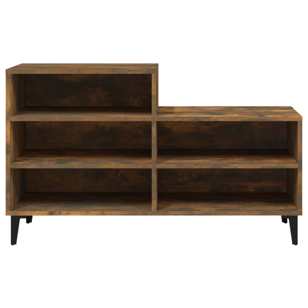 skoskab 102x36x60 cm konstrueret træ røget egetræsfarve
