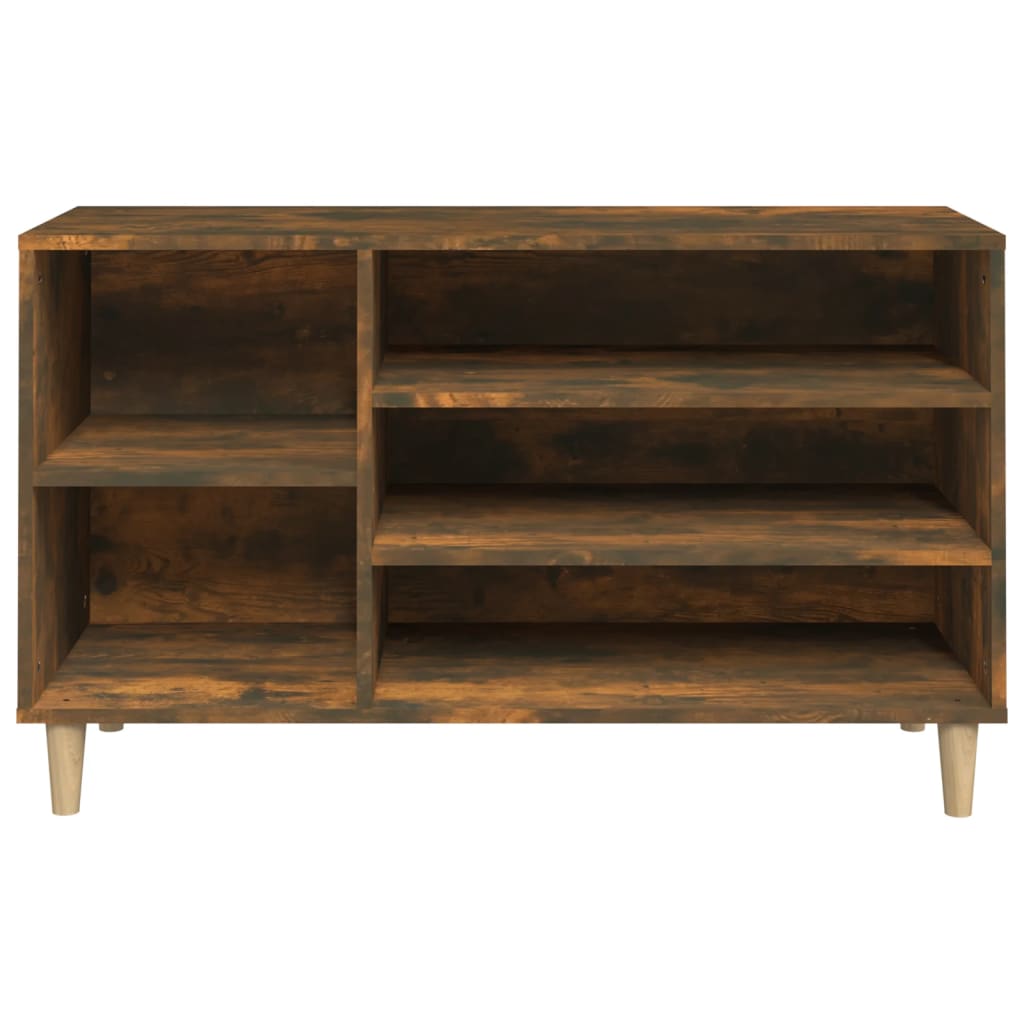 skoskab 102x36x60 cm konstrueret træ røget egetræsfarve