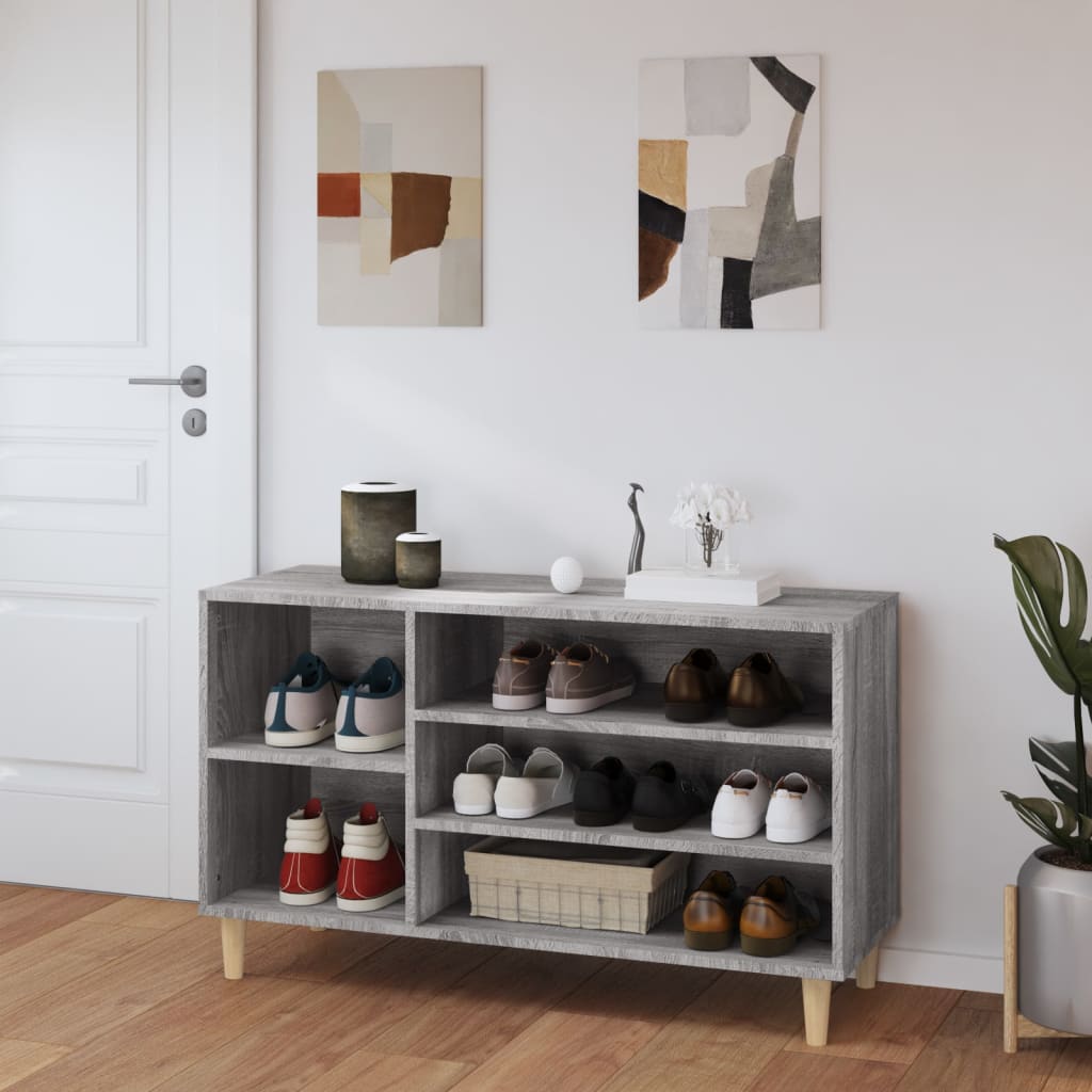 skoskab 102x36x60 cm konstrueret træ grå sonoma-eg