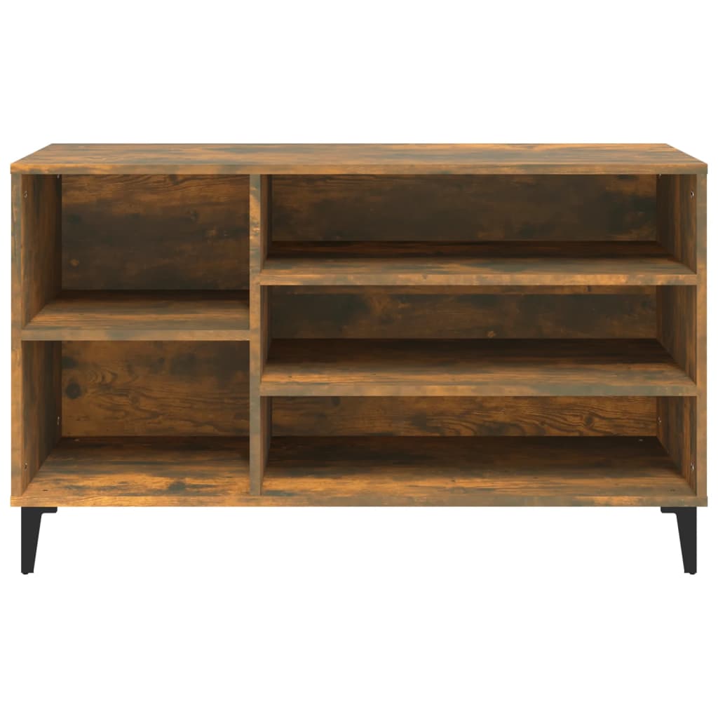 skoskab 102x36x60 cm konstrueret træ røget egetræsfarve