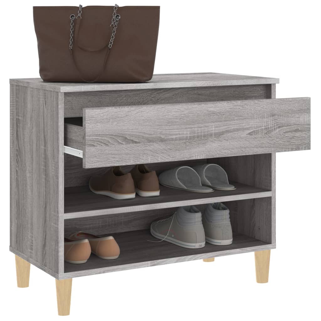 skoskab 102x36x60 cm konstrueret træ grå sonoma-eg