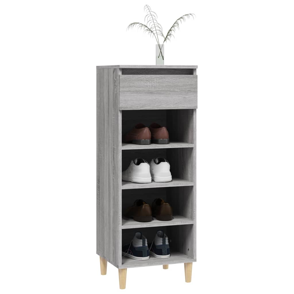 skoskab 40x36x105 cm konstrueret træ grå sonoma-eg