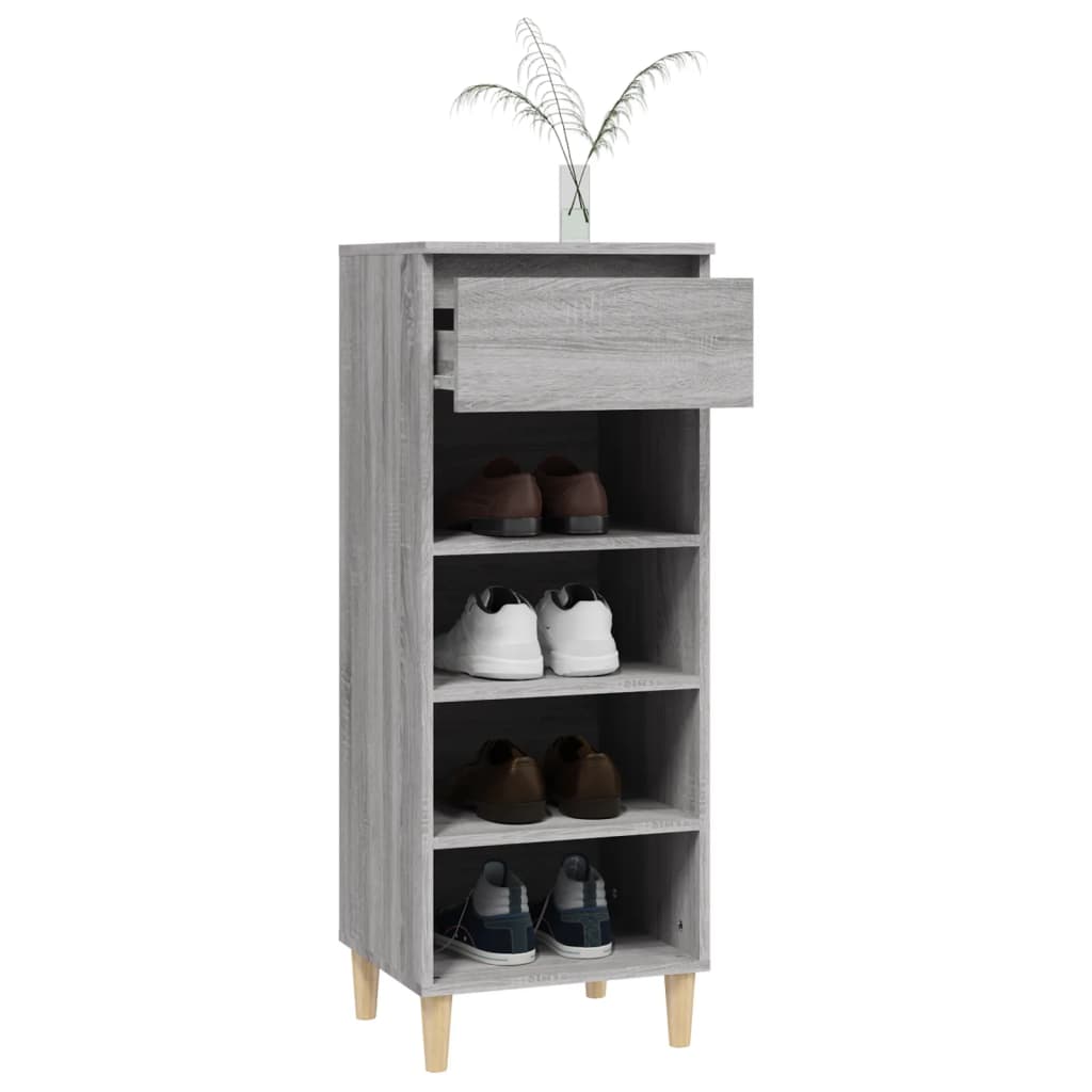 skoskab 40x36x105 cm konstrueret træ grå sonoma-eg