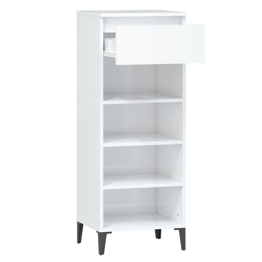 skoreol 40x36x105 cm konstrueret træ hvid højglans