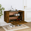 væghængt skoskab 70x35x38 cm massivt fyrretræ træ røget egetræ