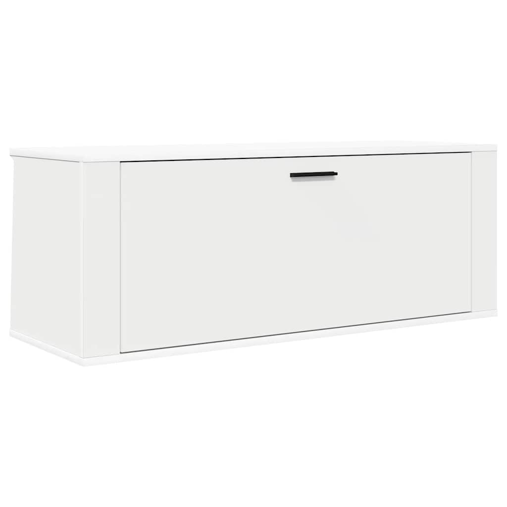 væghængte sengeborde 100x35x38 cm konstrueret træ hvid