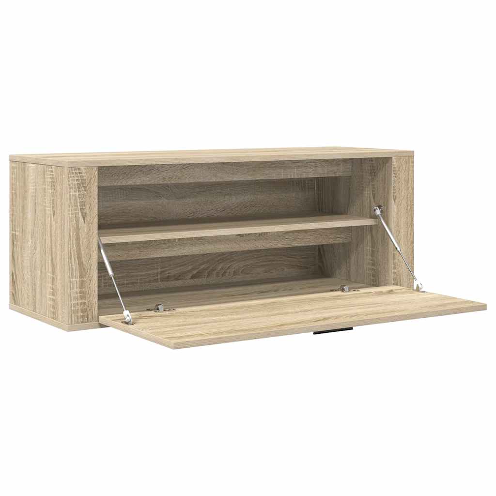 væghængt skoskab 100x35x38 cm konstrueret træ Sonoma-eg