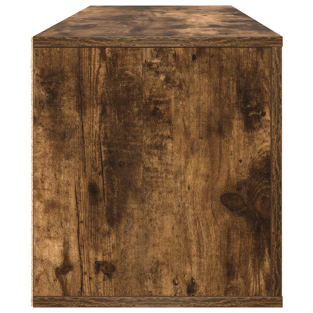 væghængt skoskab 100x35x38 cm konstrueret træ røget egetræ