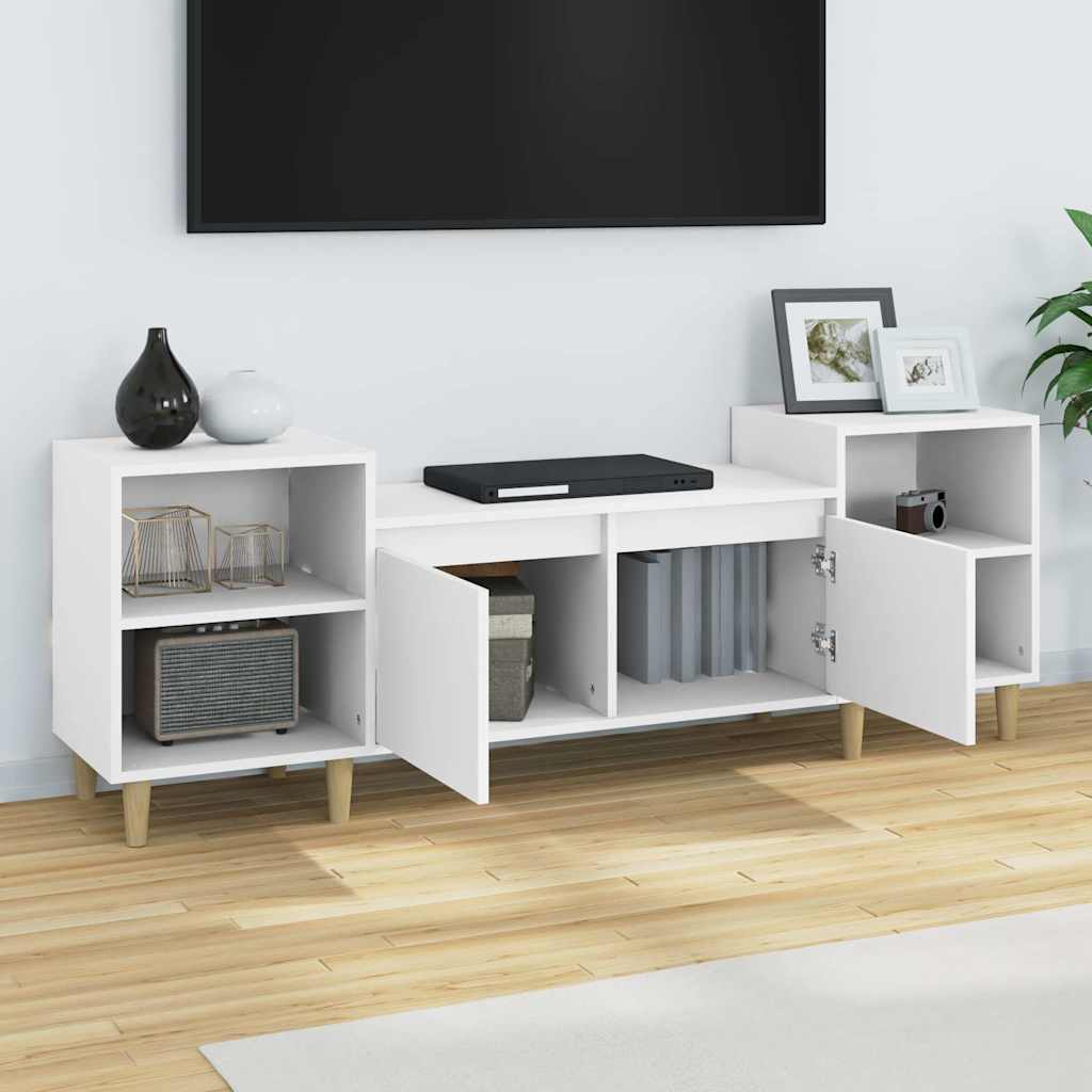 tv-bord 160x35x55 cm konstrueret træ hvid