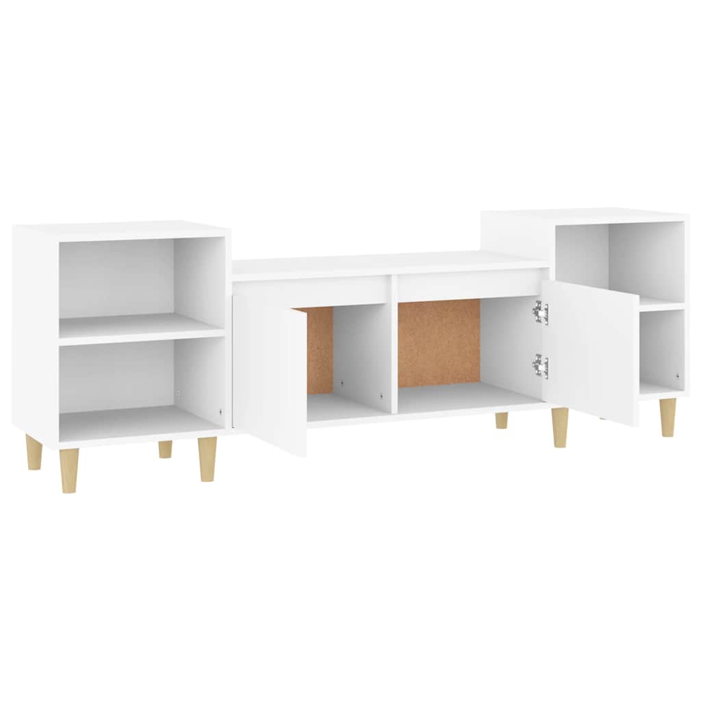tv-bord 160x35x55 cm konstrueret træ hvid