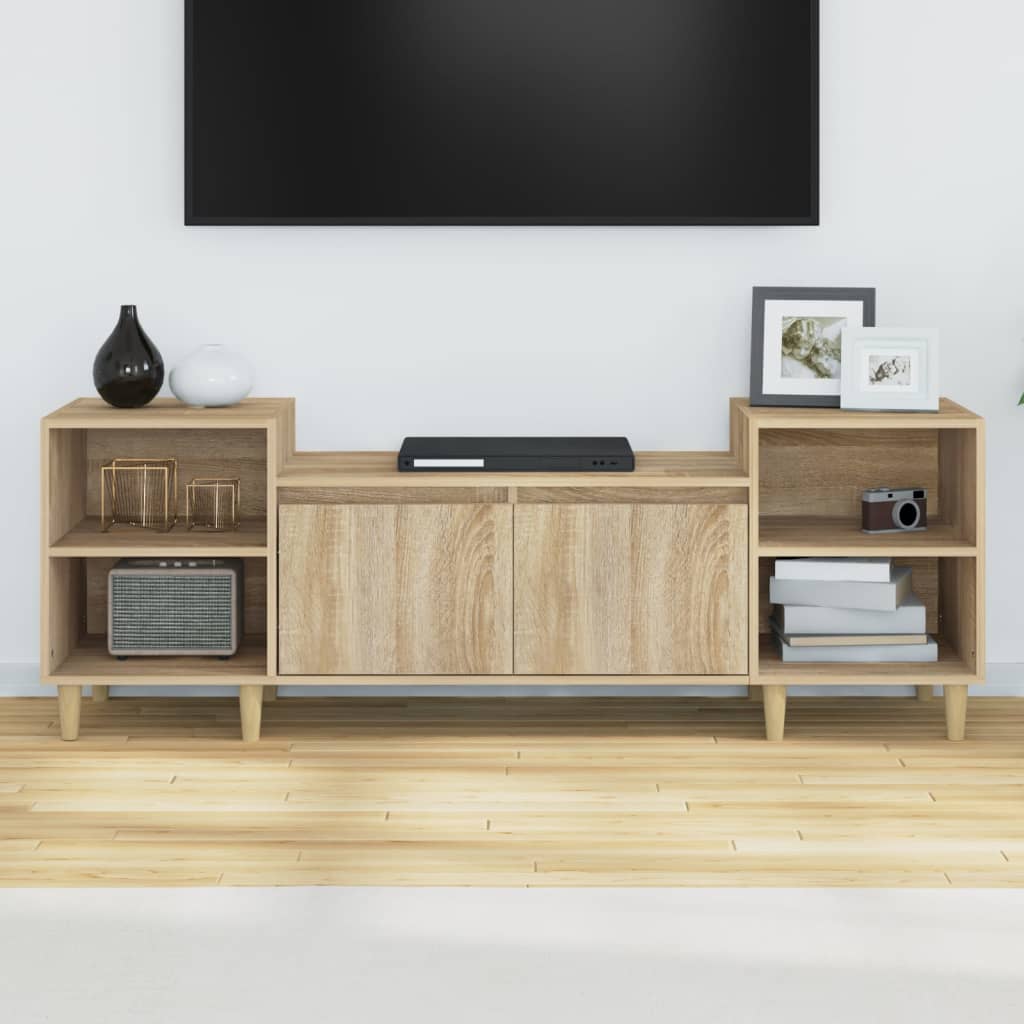 tv-bord 160x35x55 cm konstrueret træ sonoma-eg